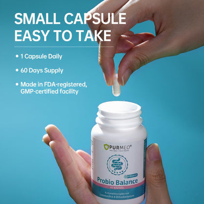 purmeo Probiotics for IBS Anti Diarrhea, Gas, Bloating - Support Immune, Digestive & Gut Health - Clinical Proven Lab4 Strains IBS-D Supplement 20 Billion CFU, purmeo