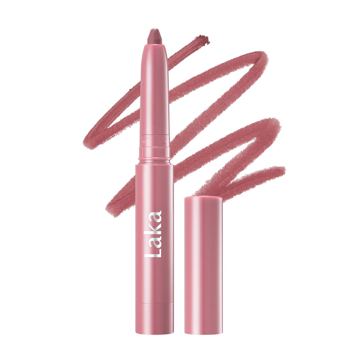 Laka Lip Liner - Smooth & Blendable Soft Matte Lip Contour Pencil for Shaping & Overlining Lips | Waterproof Formula, Oil-Cleanse Off, Long-Lasting Wear | #02 Suede Pink (Cool Nude Pink) Laka