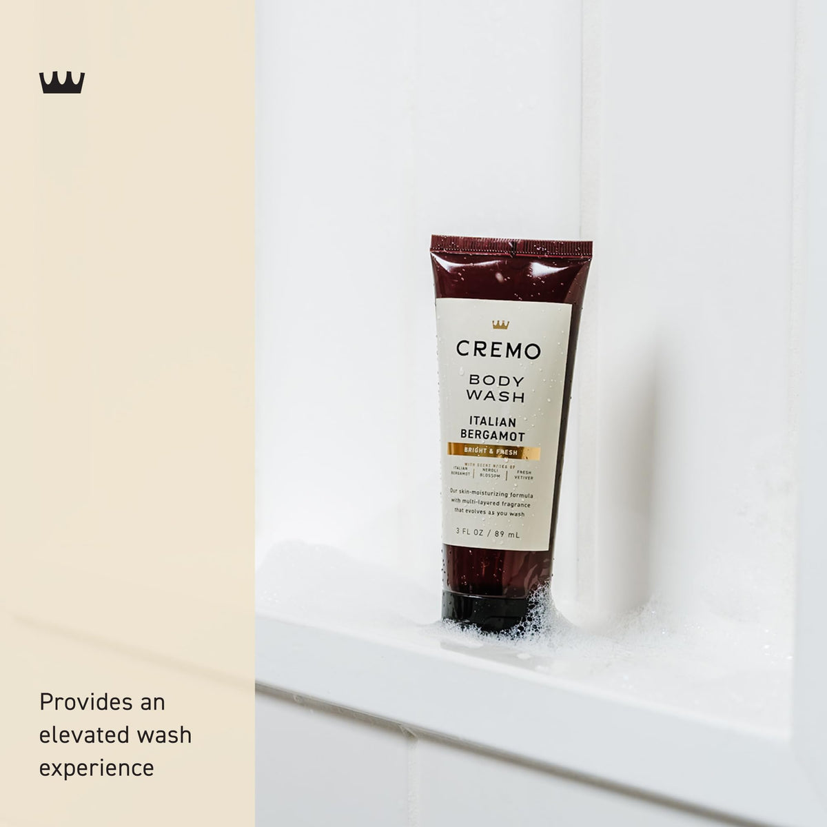 Cremo Body Wash for Men, Italian Bergamot, Travel Size, 3 Fl Oz Cremo