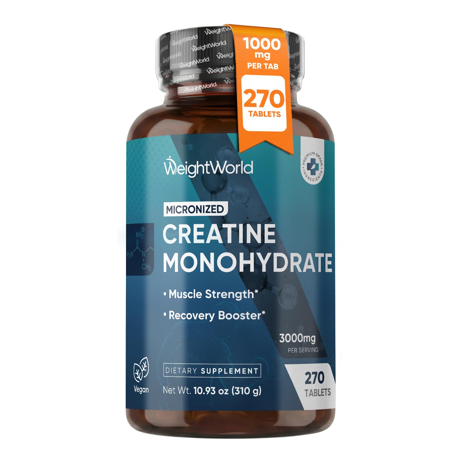WeightWorld Micronized Creatine Monohydrate 3000mg Tablets - Muscle Growth, Strength, Energy & Recovery | Pre Workout Creatine for Women & Men | 1000mg per Tab WeightWorld buy australia supplements