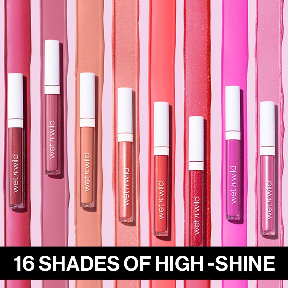 wet n wild MegaSlicks Lip Gloss, Ultra-Glossy, Vitamin-E Enriched, Ultra-Gloss High Shine Moisturizing, Cruelty-Free & Vegan - Crystal Clear wet n wild