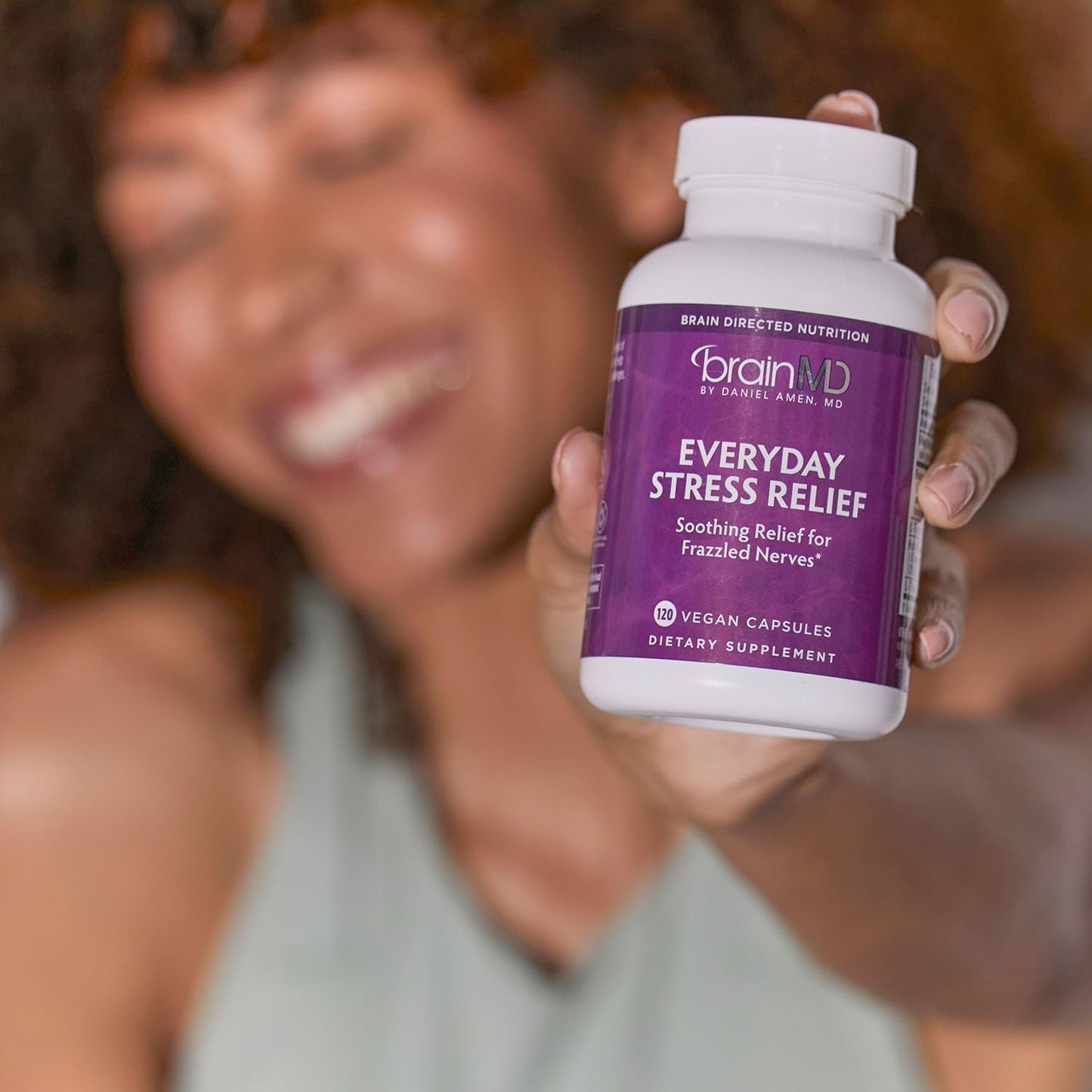 BRAINMD Dr Amen Everyday Stress Relief - 120 Capsules - Promotes Relaxation & Focus - Non-Drowsy - Gluten Free - 30 Servings