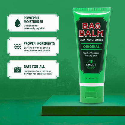 Bag Balm Vermont's Original Hand Moisturizer, Hand Balm for Dry Skin, Cracked Hands, Heels & Dry Hands Treatment, For Dogs and More Ointment, Dry Skin Lotion (2oz Tube (Pack of 2)) Bag Balm