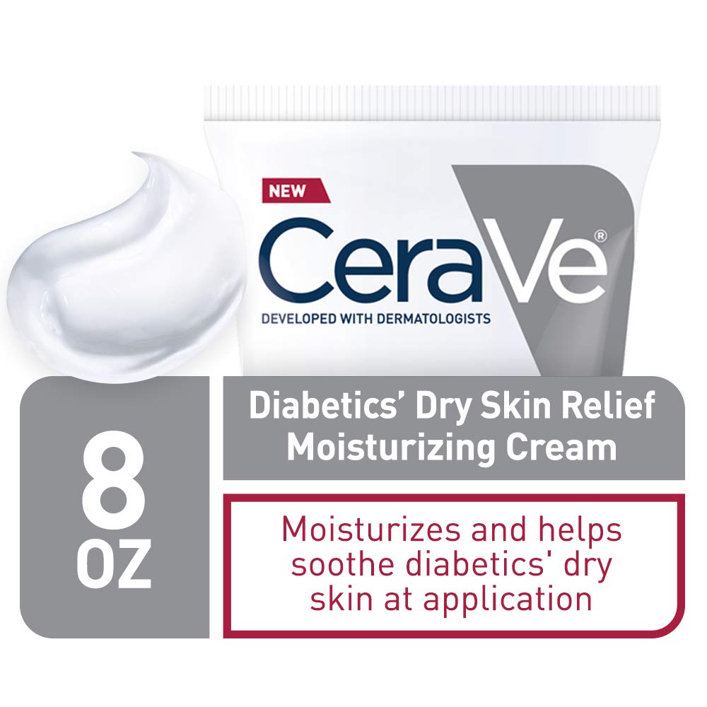 CeraVe Diabetics Dry Skin Moisturizing Cream, Urea Face & Body Lotion, 8oz CeraVe