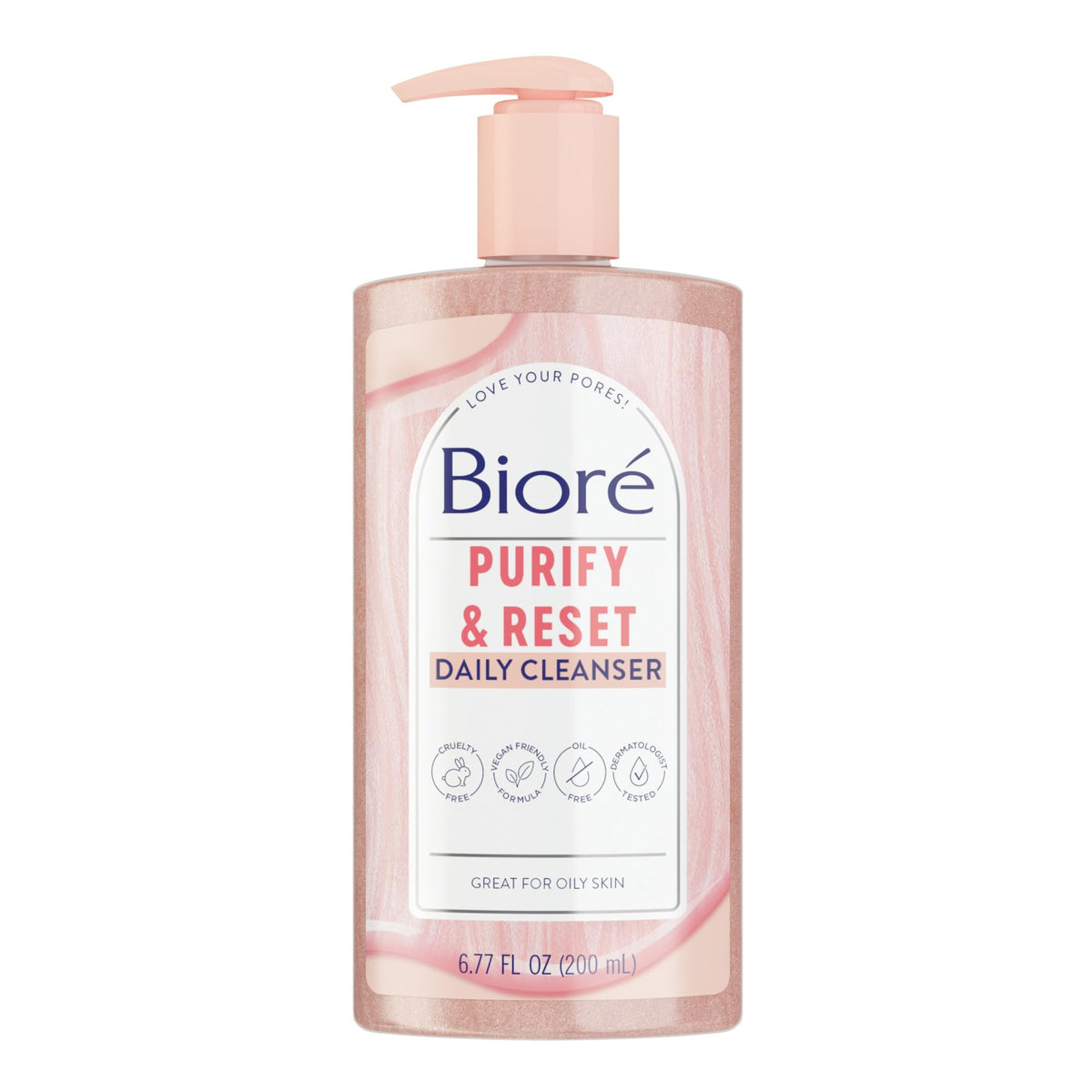 Bioré Rose Quartz + Charcoal Daily Purifying Cleanser Bioré
