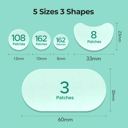 TKTK 443 Count Pimple Patches for Face, Hydrocolloid Acne Cover Patch Bulk TKTK