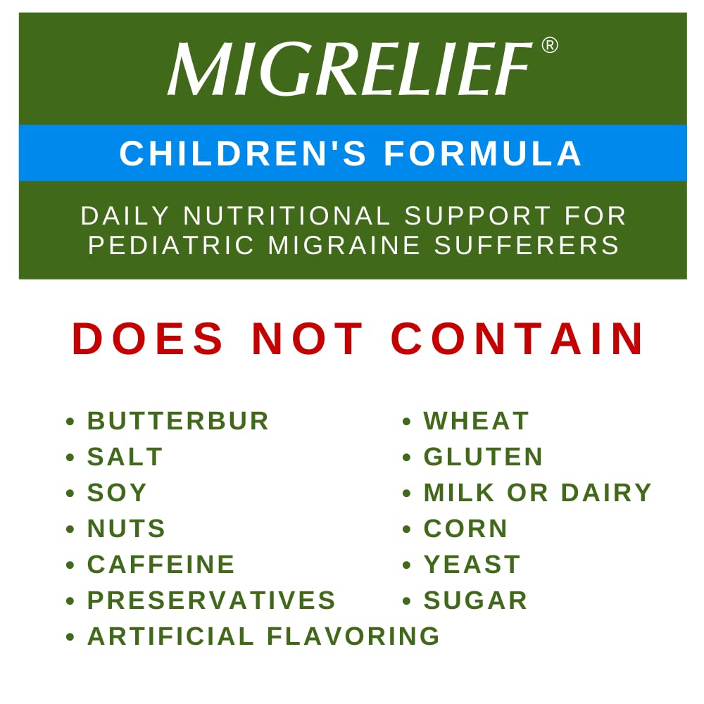 Children's MigreLief® - Triple Therapy with Puracol™ - Nutritional Support for Pediatric Migraine Sufferers - 60 Caplets/1 Month Supply MigreLief buy australia supplements