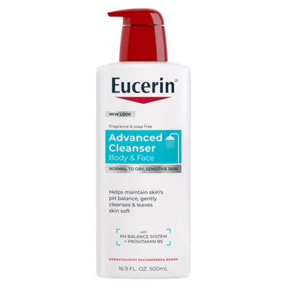 Eucerin Advanced Cleansing Body & Face Cleanser - Fragrance & Soap Free for Dry, Sensitive Skin - 16.9 fl. oz Bottle Eucerin