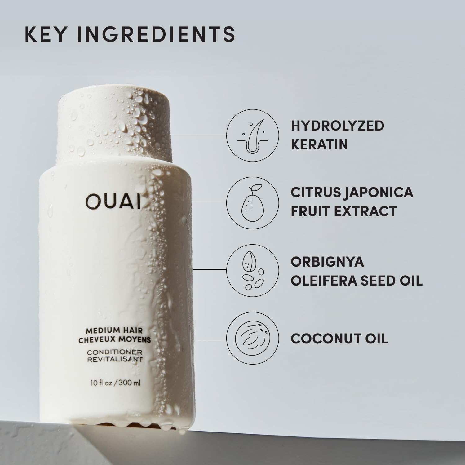OUAI Medium Conditioner Refill - Hydrating Hair Conditioner with Coconut Oil, Babassu Oil, and Keratin - Strengthens, Repairs and Adds Shine - Paraben and Phthalate Free Hair Care Products (32 Oz) OUAI buy australia supplements