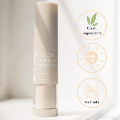 Roe Wellness- SPF 50 Powder Sunscreen Mineral-Based, Non-Toxic Brush-on For Kids, Adults & Babies | For Scalp, Face & Body (Reef Safe)(2Pack)