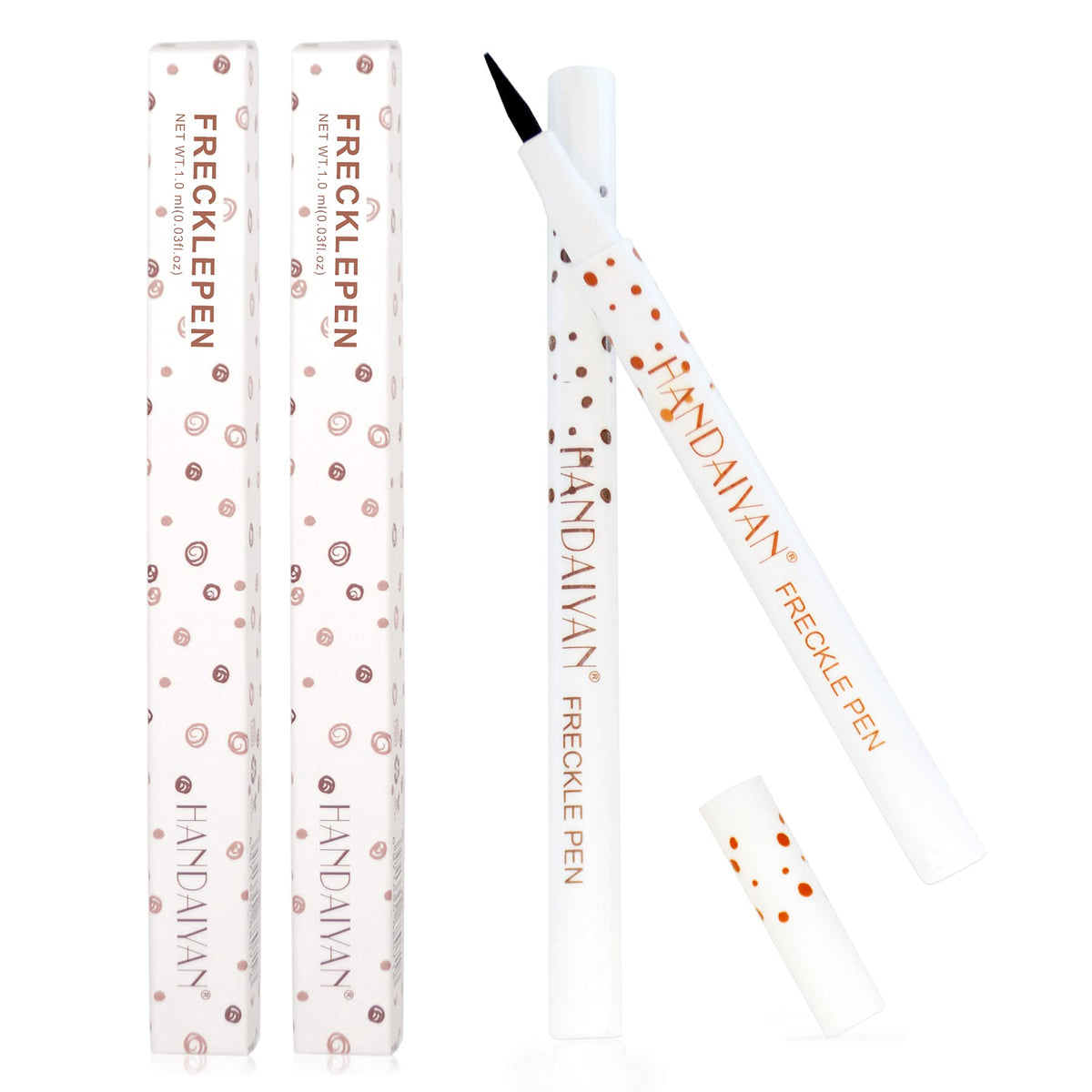 Freckle Pen 4 Colors Available, Natural Lifelike Freckle Makeup Pen, Waterproof Long Lasting Quick Dry - Light Brown, Natural Coffee, Chestnut, Dark Brown Equusecured