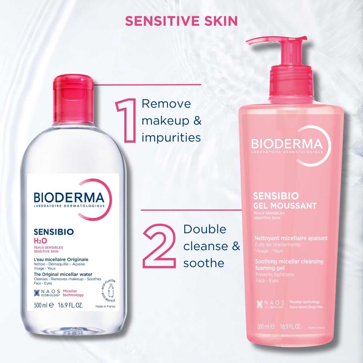 Bioderma Sensibio H2O Micellar Water Makeup Remover Cleanser Sensitive Skin Bioderma