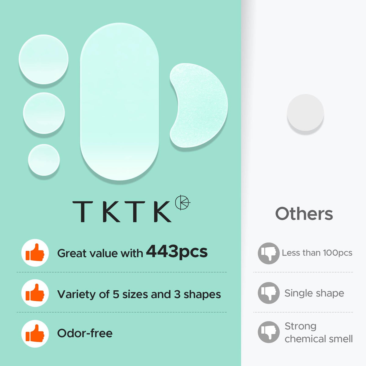 TKTK 443 Count Pimple Patches for Face, Hydrocolloid Acne Cover Patch Bulk TKTK