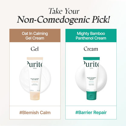 PURITO Oat In Calming Gel Cream, Non-Comedogenic, 77% Oat Seed Water Lightweight Water-Gel Face Moisturizer PURITO