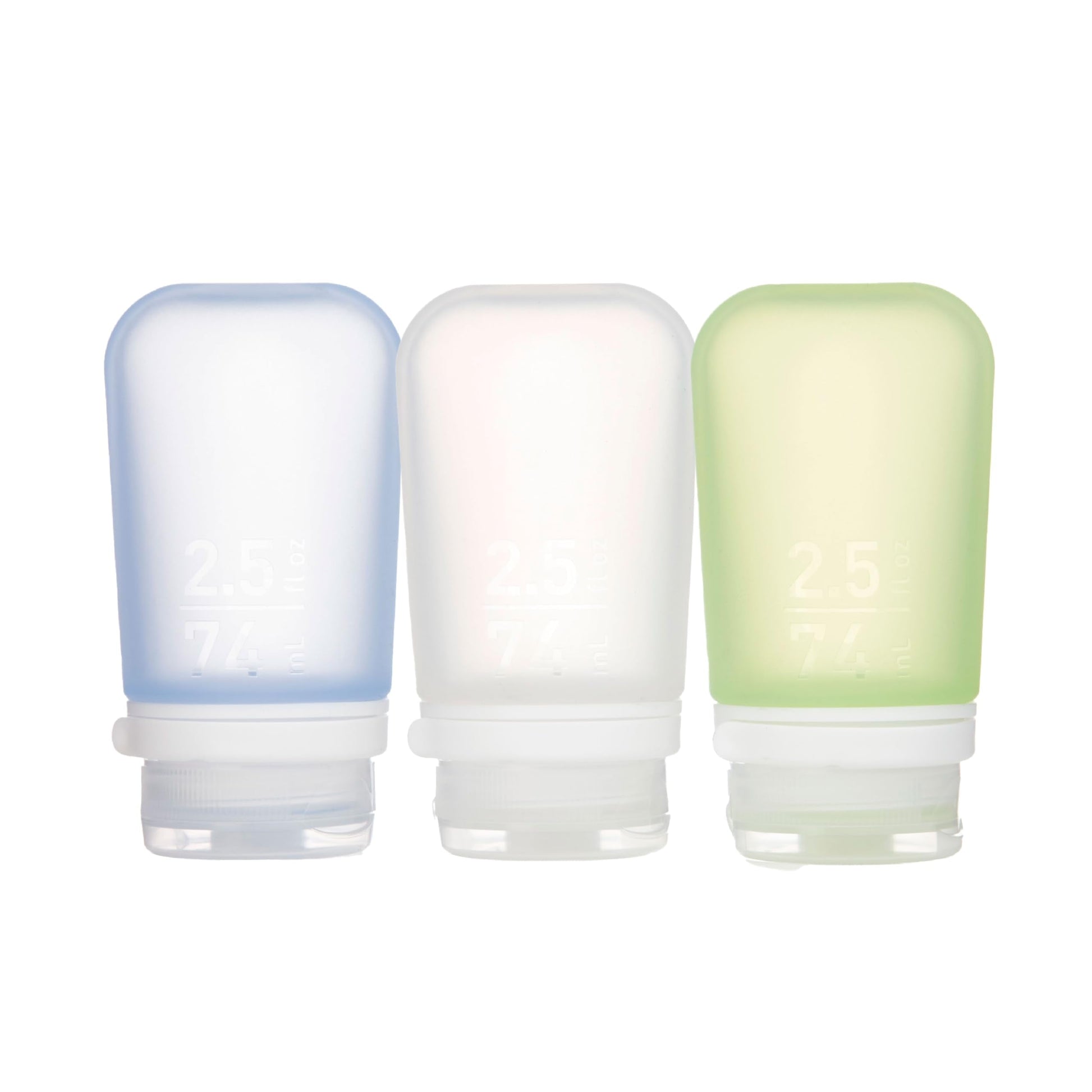 humangear GoToob+ 3-Pack, Large (3.4 fl oz), Clear/Purple/Teal | Refillable & Leak-Proof Silicone Travel Size Bottles with Locking Cap for Toiletries, Camping & TSA Carry-On Gsupps Australia