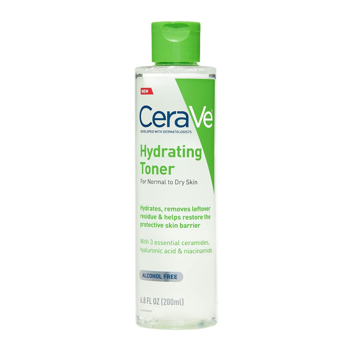 CeraVe Hydrating Toner for Face Non-Alcoholic with Hyaluronic Acid, Niacinamide, and Ceramides for Sensitive Dry Skin, Fragrance-Free Non Comedogenic, Full Size, 6.8 Fl Oz CeraVe