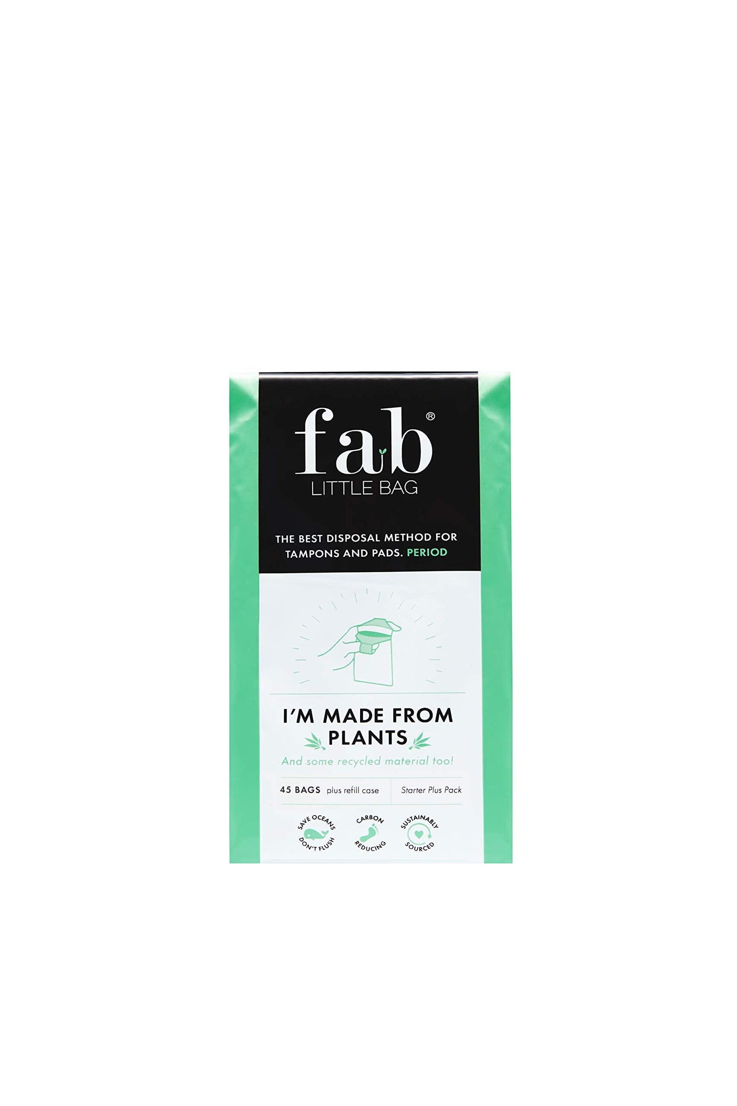Fab Little Bag Starter Plus Pack - 45 Sanitary Disposal Bags Plus Recyclable Refill Pack