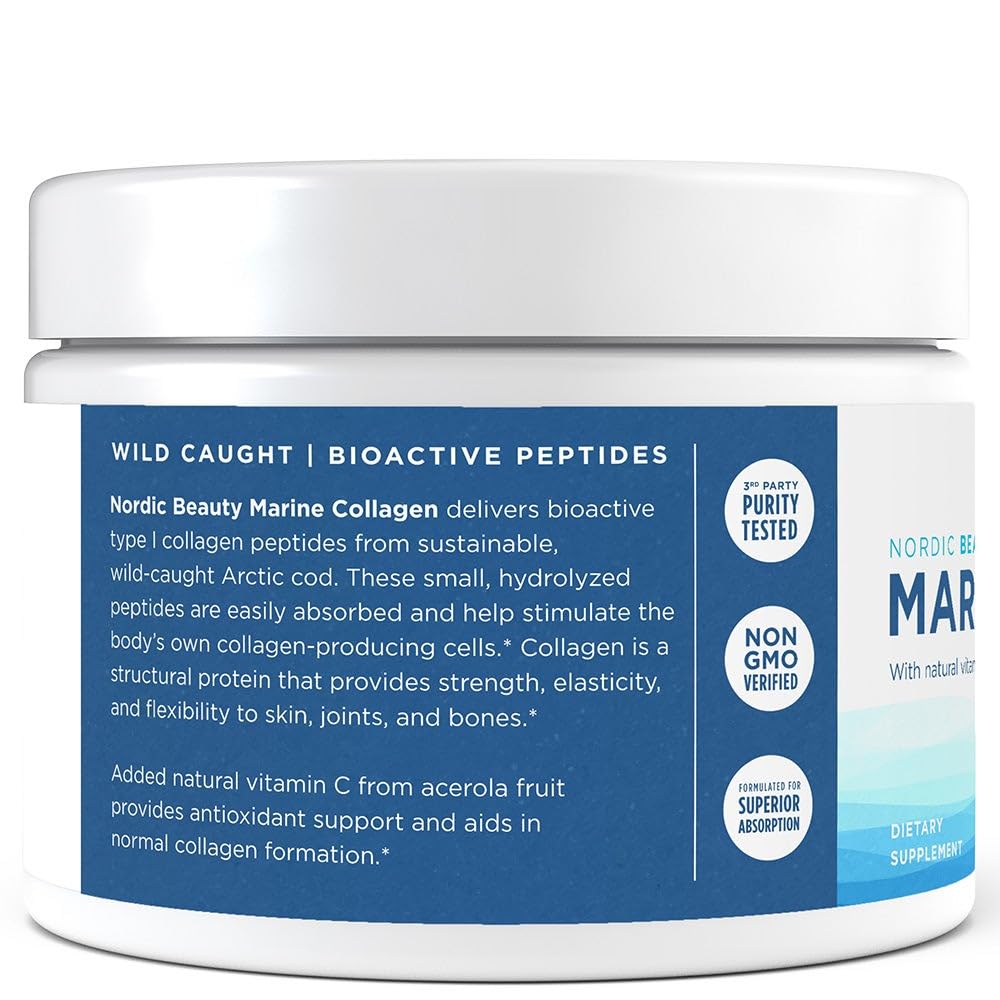 Nordic Naturals Nordic Beauty Marine Collagen Powder, Strawberry - 5.29 Ounces - Collagen Powder Supplement for Healthy Skin, Joints, and Bones, Vitamin C for Antioxidant Support - 30 Servings Nordic Naturals buy australia supplements