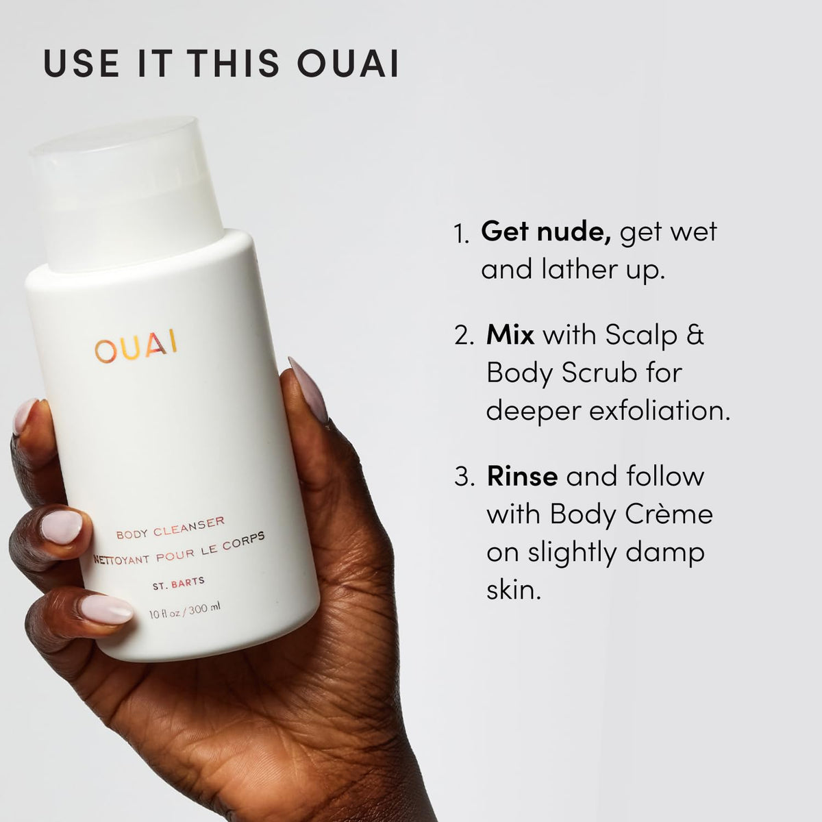 OUAI Body Cleanser - Foaming Body Wash - St. Barts (10 Fl Oz) OUAI