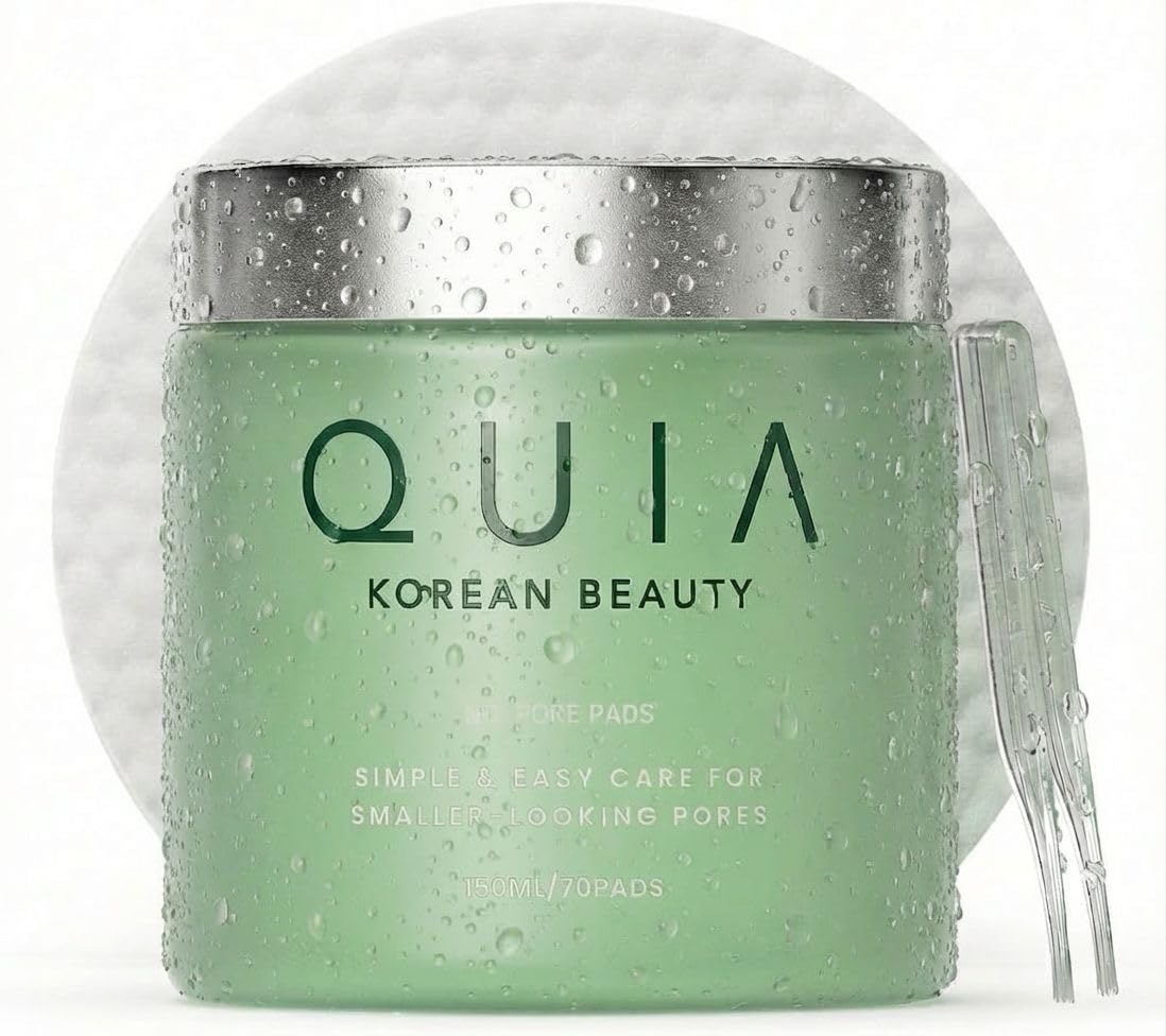 QUIA Toner Pads – AHA/BHA Dual-Action Exfoliate and Hydrate All in One – Soothing Formula for Sensitive Skin – Reduces Blackheads and Blemishes QUIA Beauty