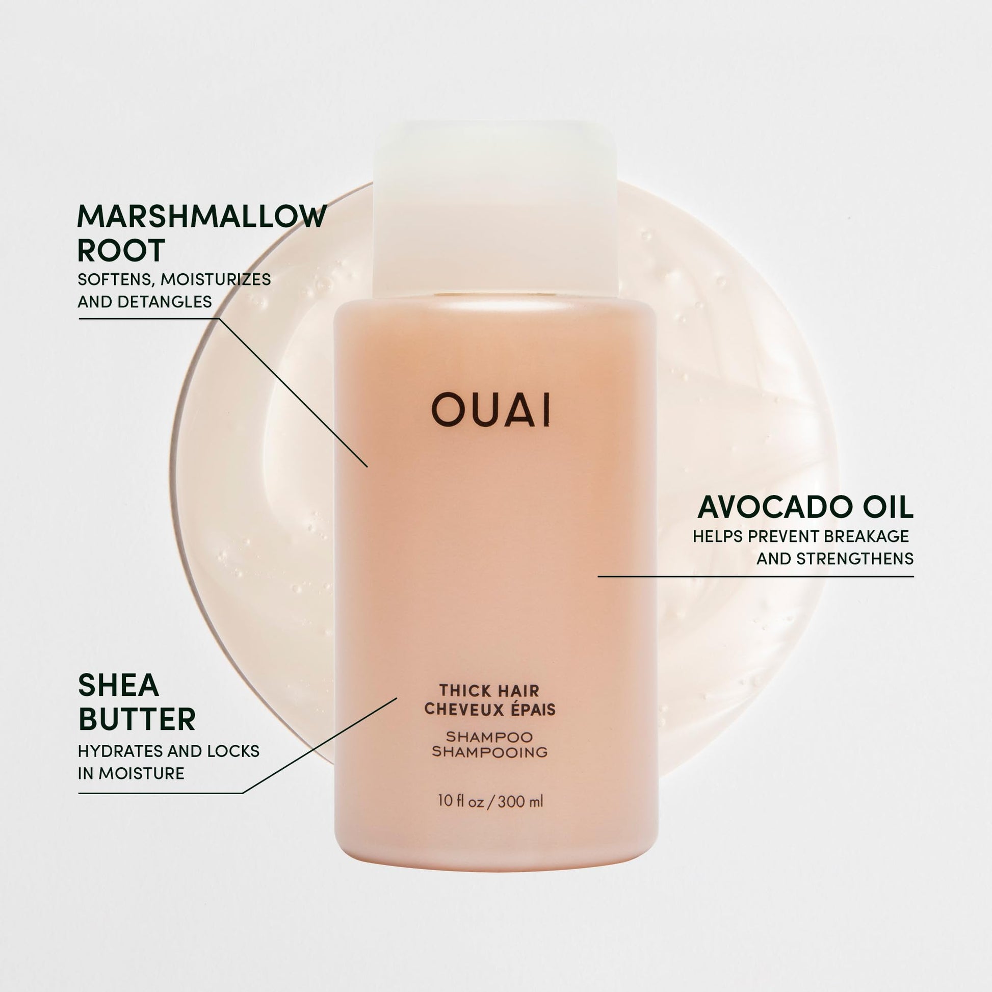 OUAI Thick Shampoo Travel Size - Moisturizing Shampoo with Keratin, Marshmallow Root, Shea Butter, Avocado Oil for Thick Hair - Strengthens & Hydrates - Paraben & Sulfate Free (3 Fl Oz) OUAI buy australia supplements