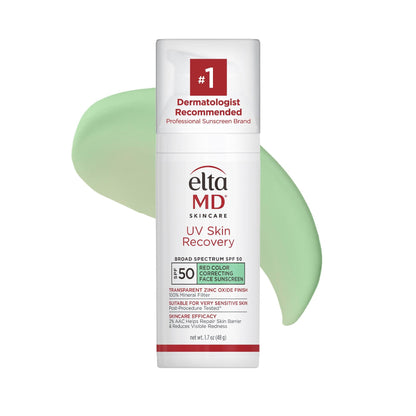 EltaMD UV Skin Recovery Green Tint 100% Mineral Sunscreen, SPF 50, Redness Correcting EltaMD