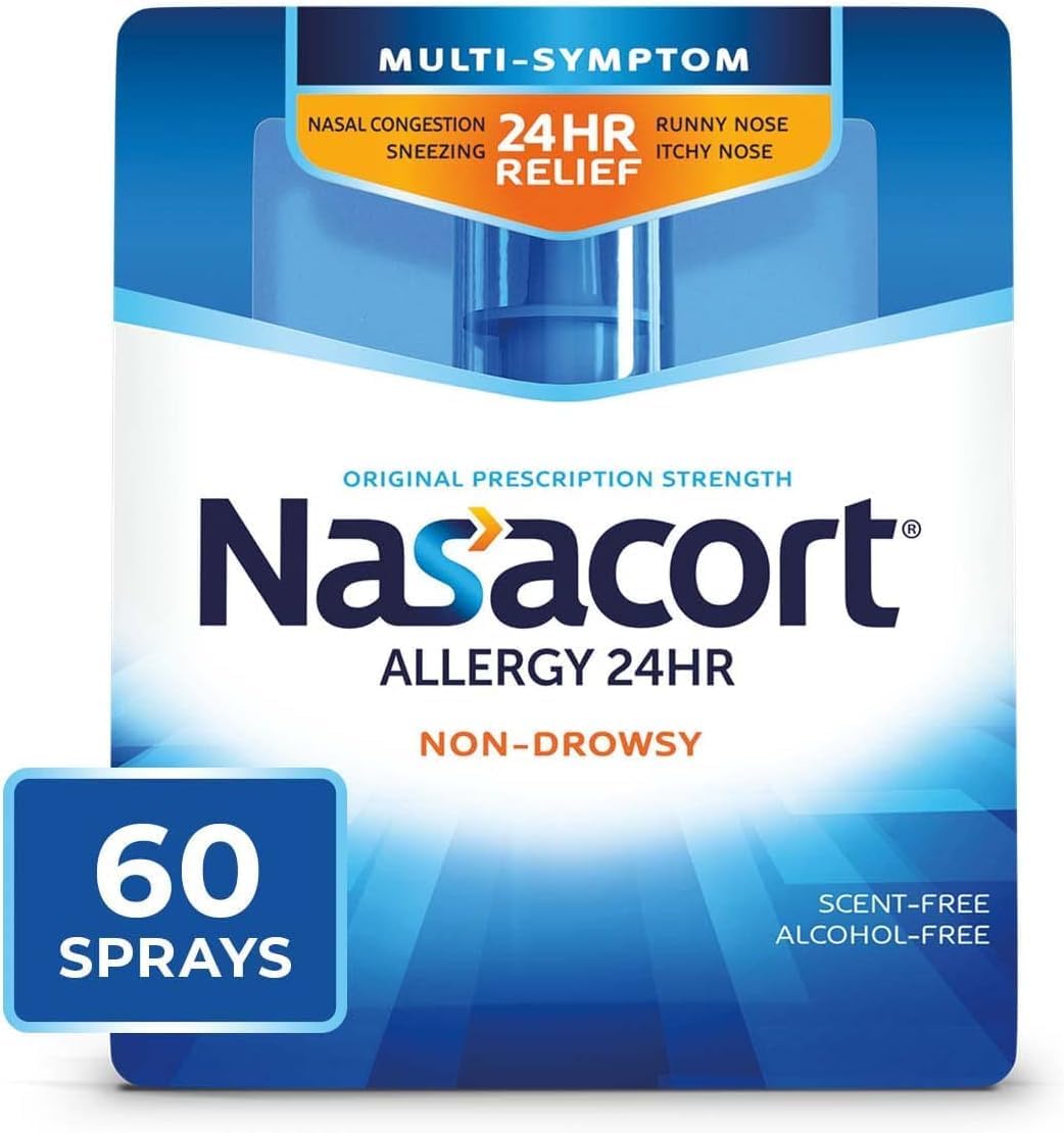Nasacort Allergy 24 Hr Multi-Symptom Nasal Allergy Spray - 60 Sprays, Pack of 4 Gsupps Australia