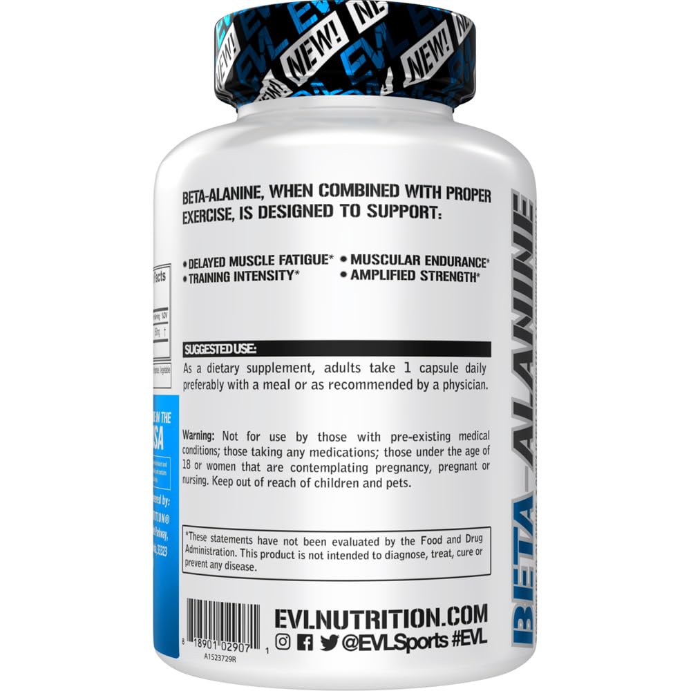 Evlution Nutrition Beta-Alanine Capsules - Enhance Training Intensity - 60 Count Beta Evlution buy australia supplements