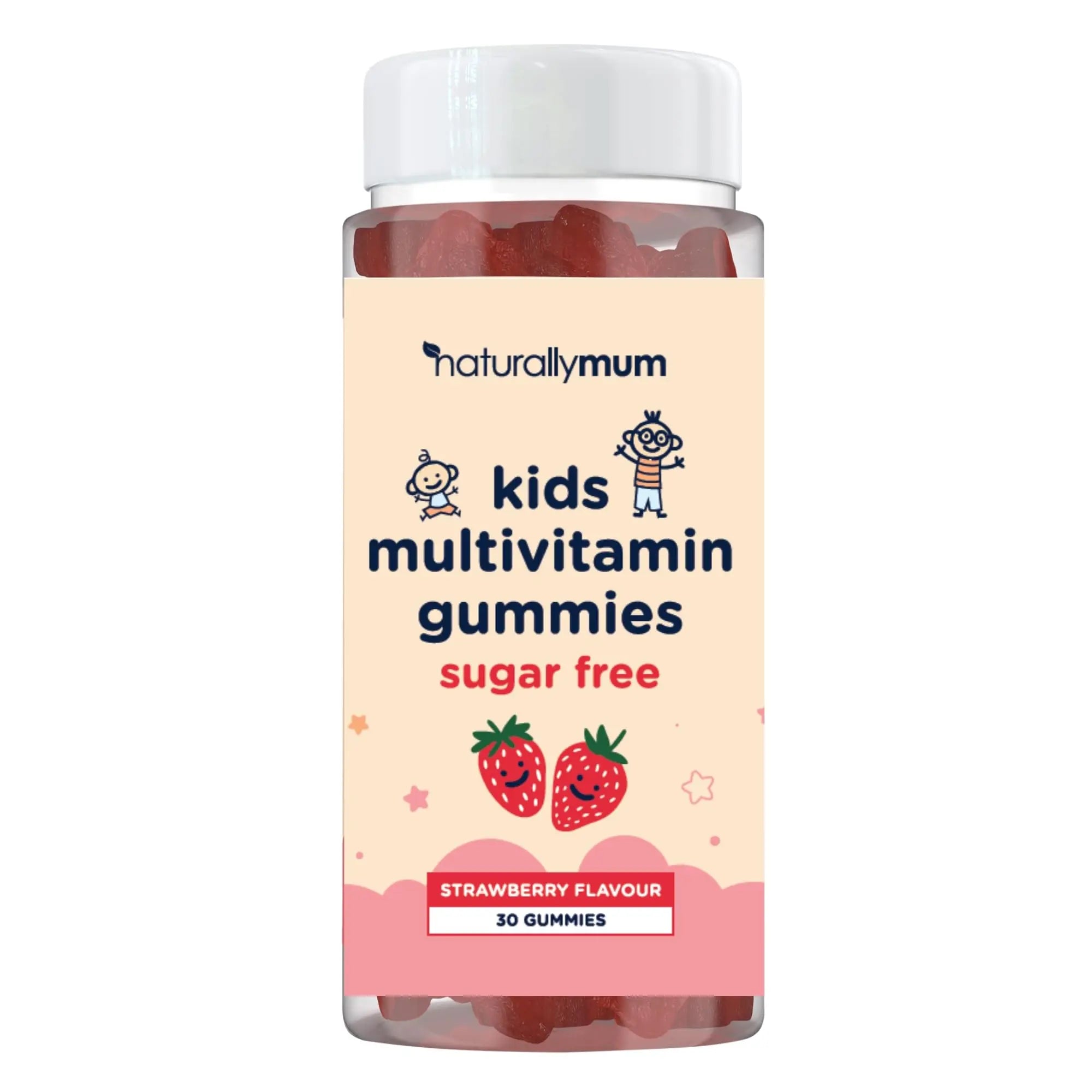 NaturallyMum Kids Multivitamin Gummies | for Children | Vegan Friendly | 30 Chewable Gummies | with Vitamins A, D, E, B6, B12, C | NaturallyMum buy australia supplements