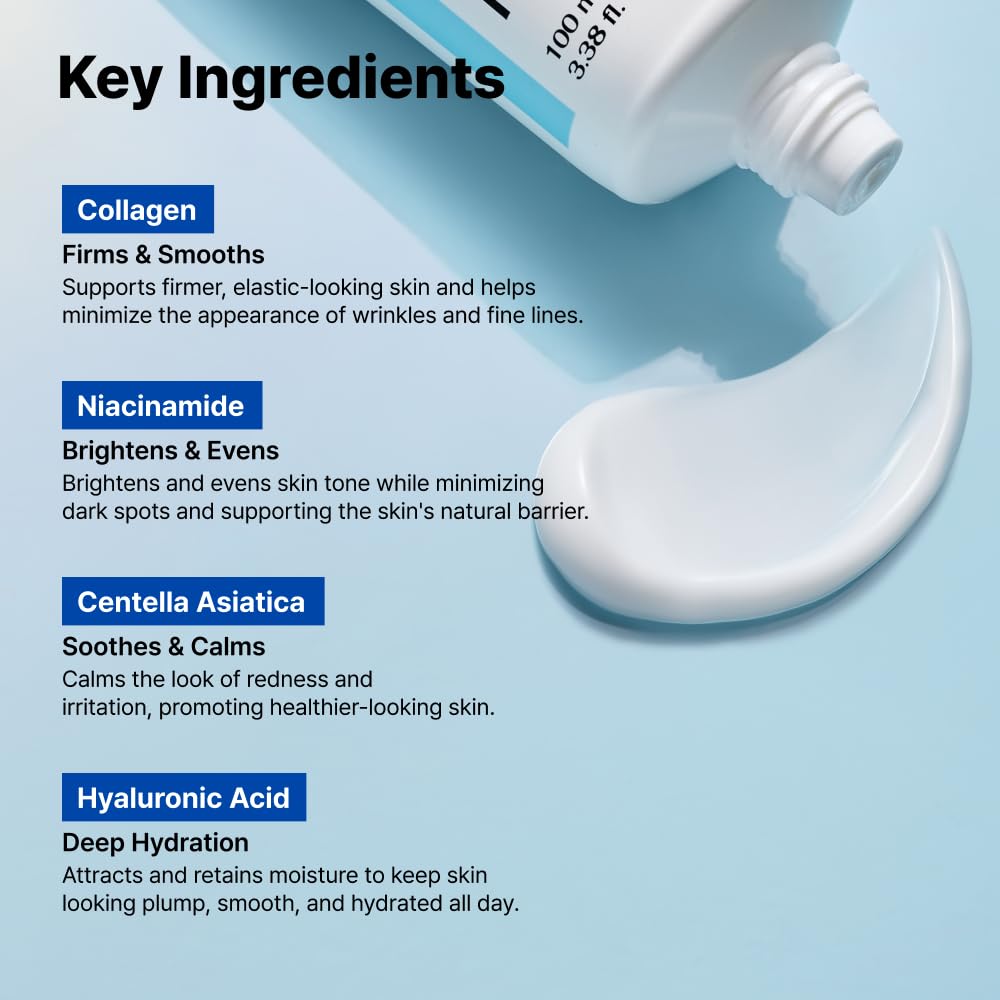 NIDA Youthful Formula™ Ultimate Moisturizing Cream | Centella Asiatica, Niacinamide, Hyaluronic Acid, Collagen | Wrinkles, Fine Lines, Dark Spots, Dry Skin, Redness | 3.38 fl. oz., 100ml NIDA