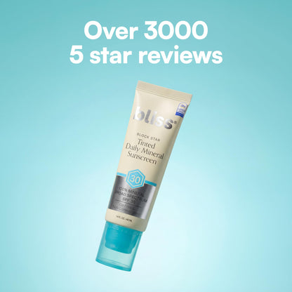 Bliss Block Star Tinted Mineral Face Sunscreen SPF 30 - 1.4 Fl Oz - Radiant Bliss
