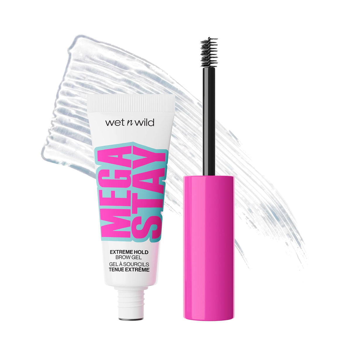 wet n wild Mega Stay Extreme Hold Brow Gel, Lightweight, Non-Sticky & Flake-Free Formula, Long-Lasting 16-Hour Wear, Sculpted & Laminated Brow Look, Easy Application, Cruelty-Free & Vegan - Clear wet n wild