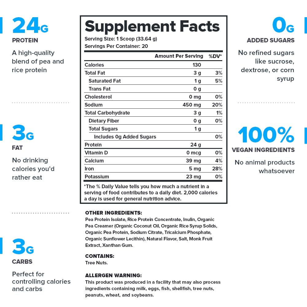 LEGION Plant+ Vegan Protein Powder, Chocolate - Rice and Pea, Plant Based Protein Blend. Gluten Free, GMO Free, Naturally Sweetened and Flavored, 20 Servings, (Chocolate)