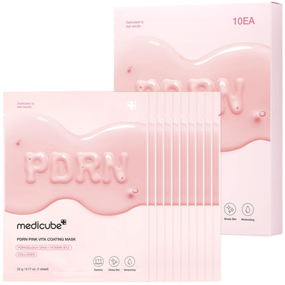 medicube Salmon DNA PDRN Pink Vita Coating Sheet Mask 10EA - Korean sheet mask medicube