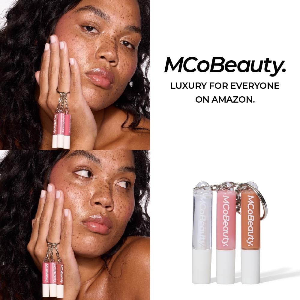 MCoBeauty Lip Gloss Trio - Keychain Lip Gloss Set of 3 Mini Glosses MCoBeauty