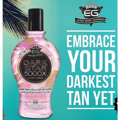 European Gold Dark Star 5000X Indoor Tanning Lotion for Tanning beds, 12 fl oz European Gold