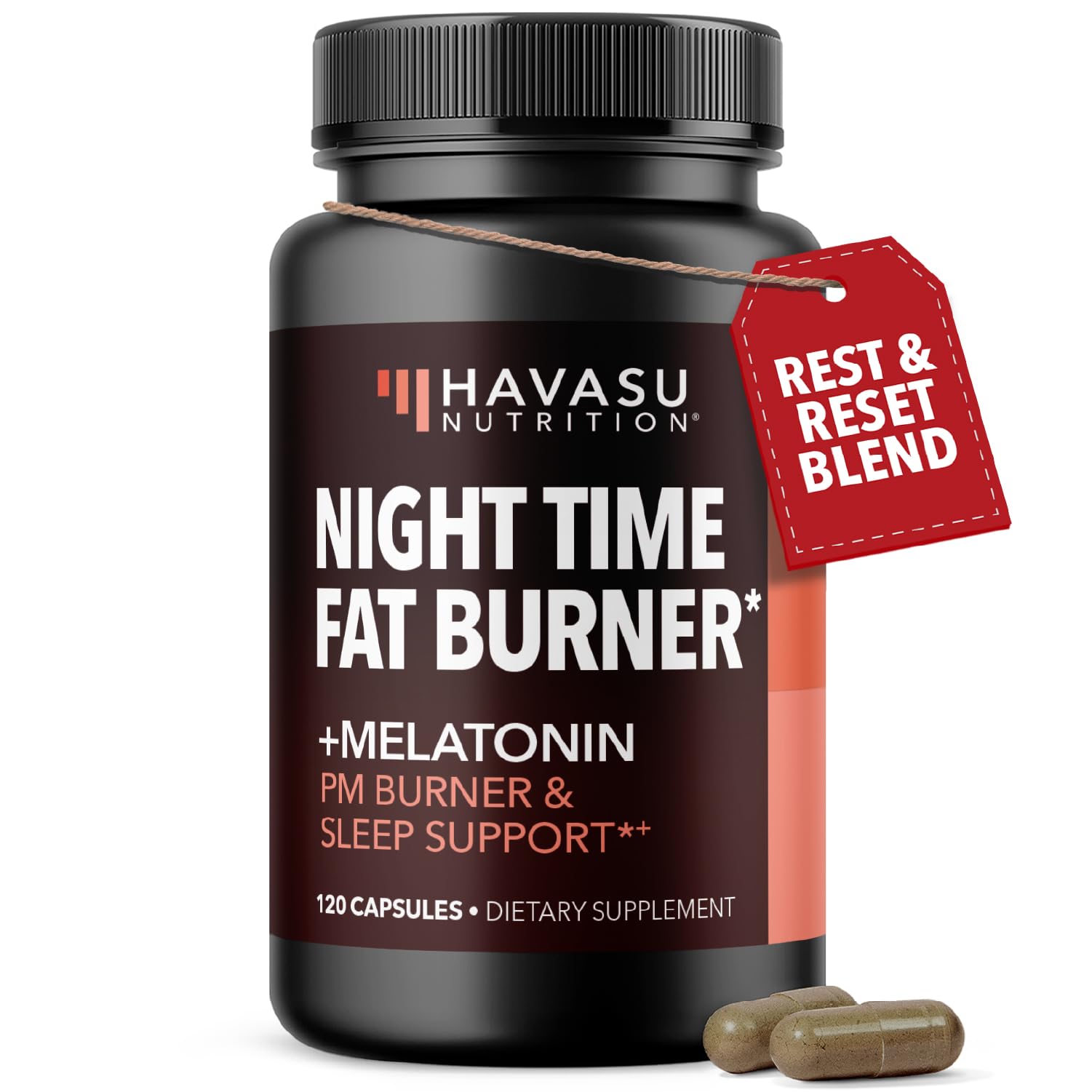 Night Time Fat Burner for Weight Loss Support for Men and Women, 60 Count | Appetite Suppressant and Overnight Metabolism Booster with Melatonin for Sleep Support, Vegan, Gluten Free, 60 Servings Gsupps Australia
