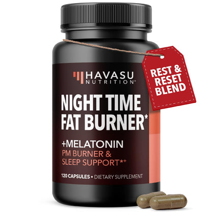 Night Time Fat Burner for Weight Loss Support for Men and Women, 60 Count | Appetite Suppressant and Overnight Metabolism Booster with Melatonin for Sleep Support, Vegan, Gluten Free, 60 Servings Gsupps Australia