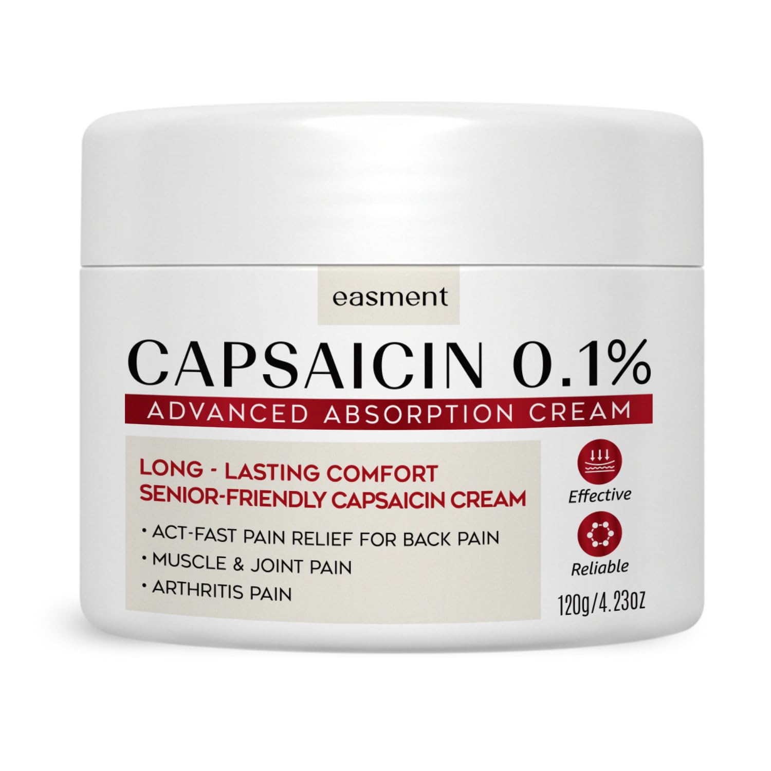 Easment Capsaicin Pain Relief Cream – Topical Arthritis & Muscle Pain Relief for Joint, Nerve & Back Pain – Medicated Pain Cream with Capsaicin 0.1% – Arnica, Aloe & Chamomile, 4.23 Fl Oz Easment buy australia supplements