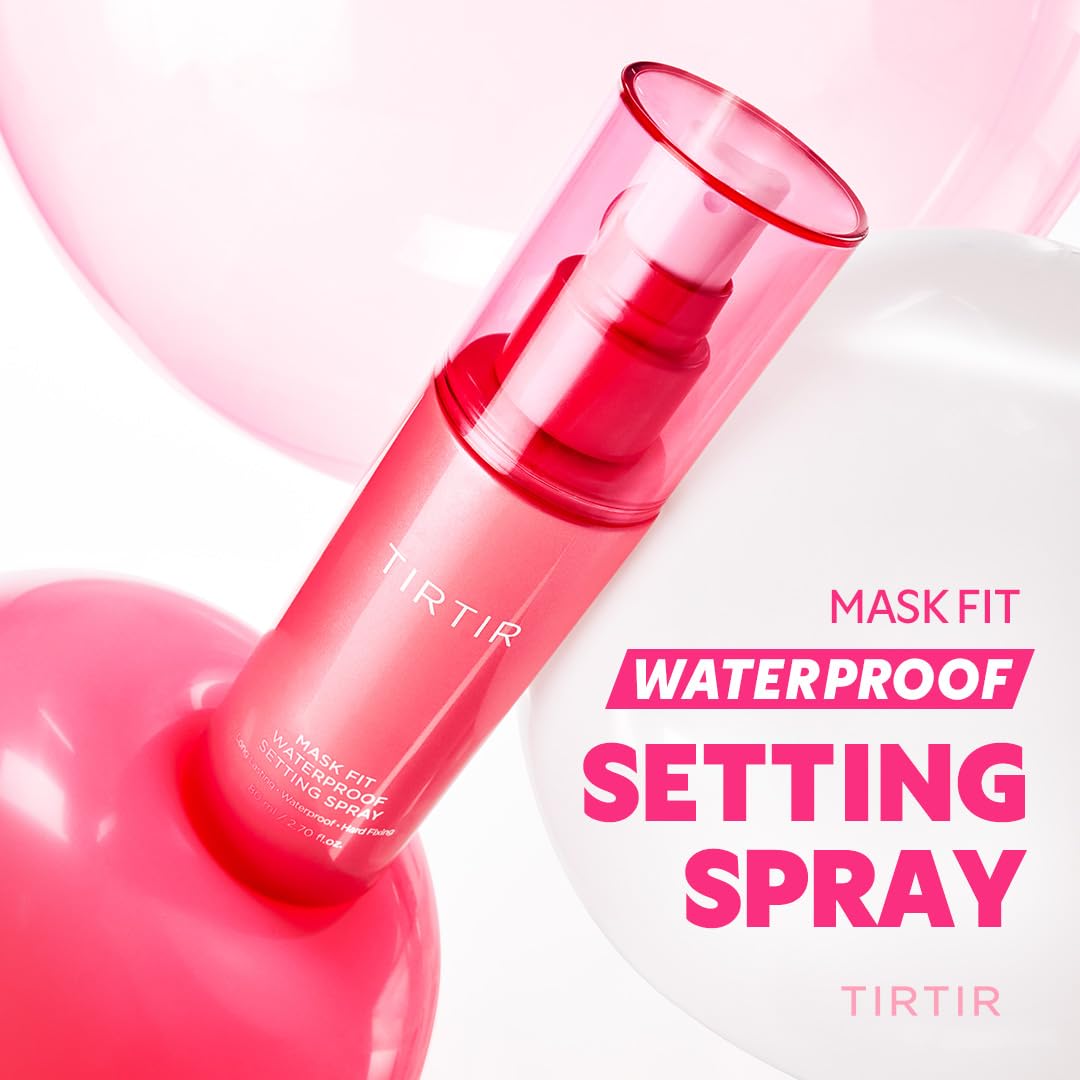 TIRTIR Waterproof Setting Spray – 24 Hour Long Lasting Fix, Sweatproof Water Resistant Makeup Finisher – Ethanol Free, Semi Matte Finish for Oily Skin – Korean Makeup Fixer TIRTIR