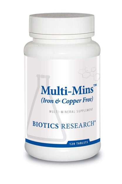 Biotics Research Multi Mins Iron and Copper Free Multi Mineral Complex, Balanced Source of Mineral Chelates and Whole Food, Phytochemically Bound Trace BIOTICS RESEARCH