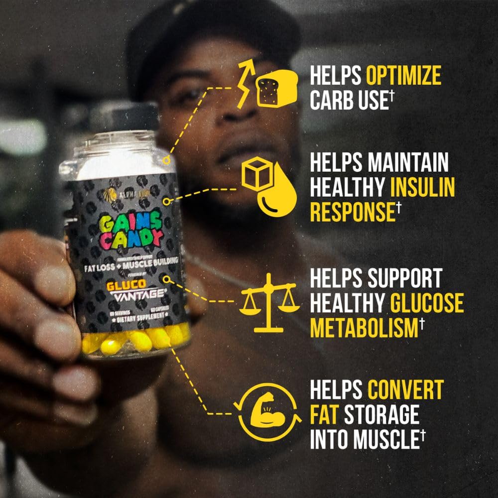 ALPHA LION Gains Candy, Pills that Support Weight Loss, Energy Supplements, 100% Natural Extract, Calorie Burning, Regulates Healthy Metabolism, 60 Capsules (Fat Loss - CaloriBurn®)