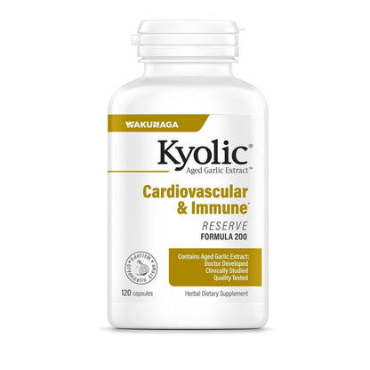 Kyolic Aged Garlic Extract Formula 200, Cardiovascular & Immune*, Reserve, 120 Capsules Kyolic