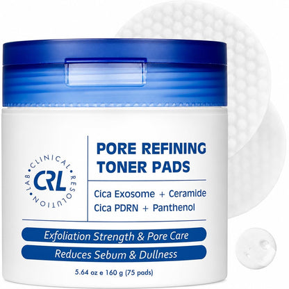 Clinical Resolution Exfoliating Pore Refining Toner Pads for Face, 75 Count Clinical Resolution