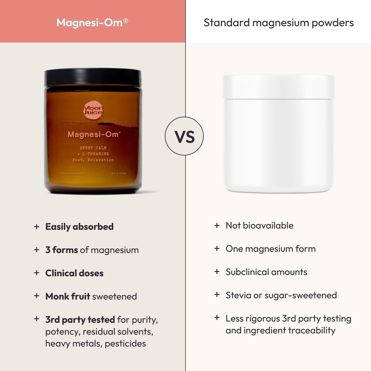 Moon Juice Magnesi-Om Magnesium Powder Supplement - Chelated Magnesium Complex + L-Theanine Blend for Rest, Relaxation & Regularity - Vegan, Non-GMO & No Sugar, Berry, 4.2 oz, 30 Servings