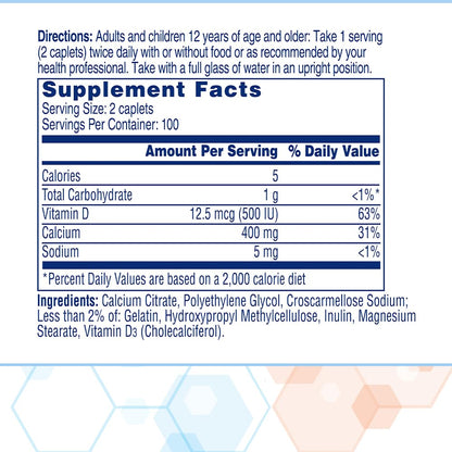 Citracal Petites, 400 mg Calcium Citrate, Easily Absorbed and Highly Soluble with 12.5 mcg CITRACAL