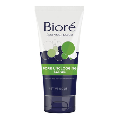 Biore Pore Unclogging Scrub With Salicylic Acid, Oil Free, 5 Oz Bioré