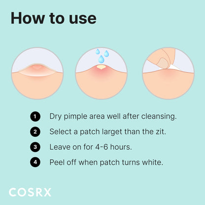 COSRX Acne Pimple Patches Absorbing Hydrocolloid Spot, 3 Size (48 Count) COSRX
