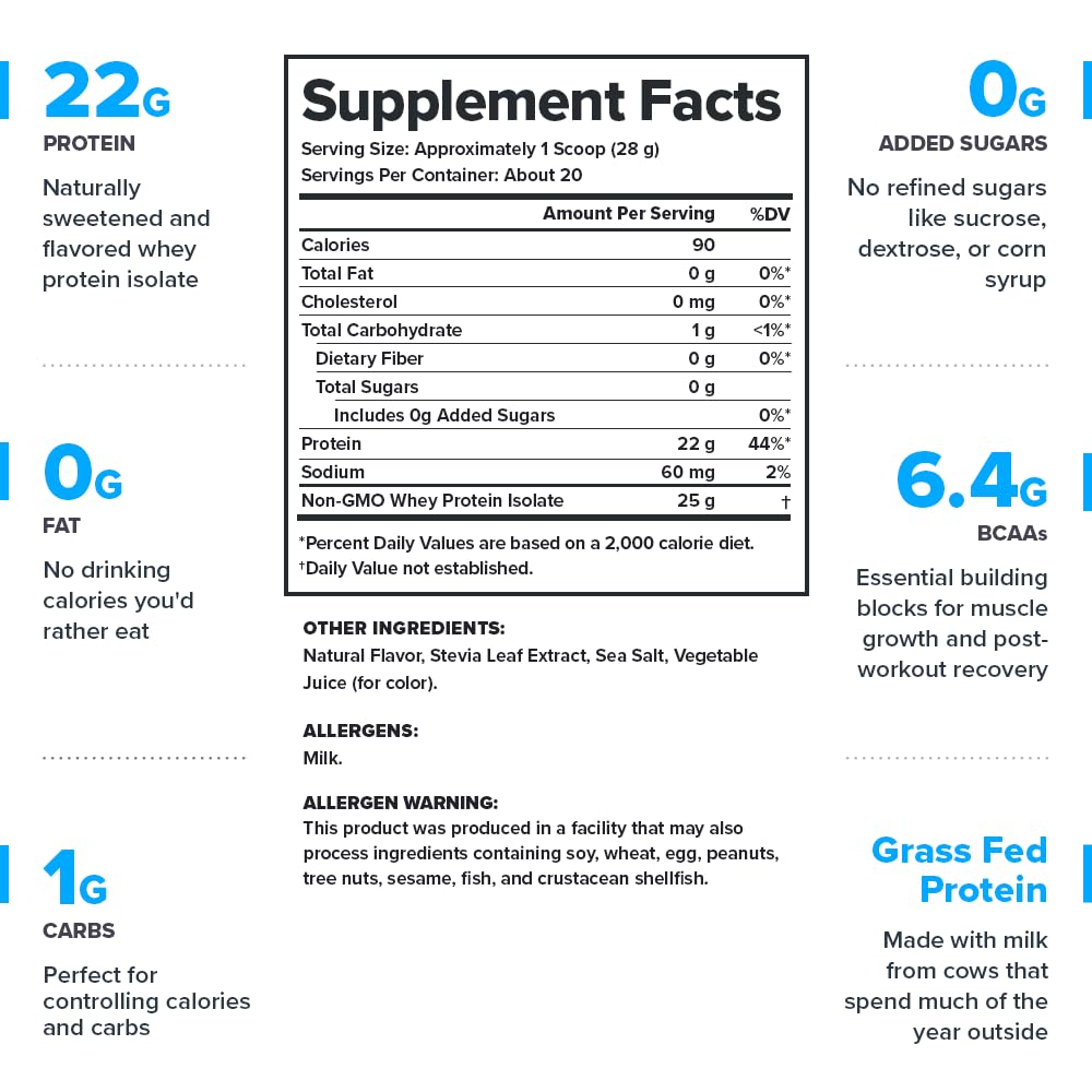 LEGION Clear Whey+ Protein Isolate Powder–Naturally Flavored Strawberry Lemonade, 22g Protein with BCAAs,Zero Sugar & Lactose Free,Fast Digesting Grass-Fed Whey, Refreshing Protein Shake (20 Servings)