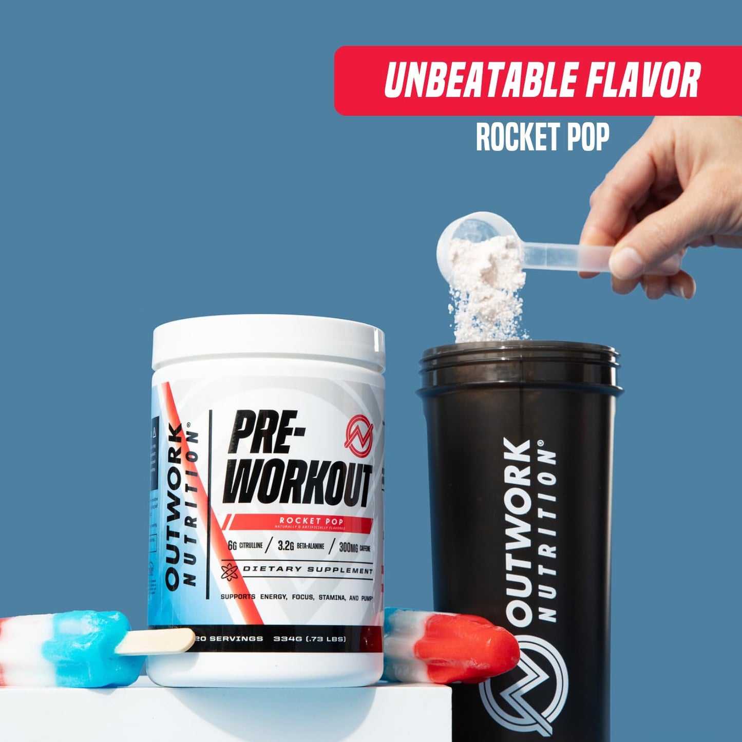 Outwork Nutrition Preworkout for Men & Women - Nootropic Pre Workout Without Creatine, Pre-Workout Powder with Taurine Rhodiola Citrulline Malate Beta Alanine Caffeine (Tropical Candy)